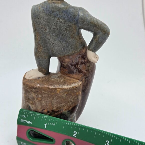 Vintage Hummelwerk Rex Valencia Spain Figurine Boy Gray Tan Leaning Porcelain - Picture 10 of 10